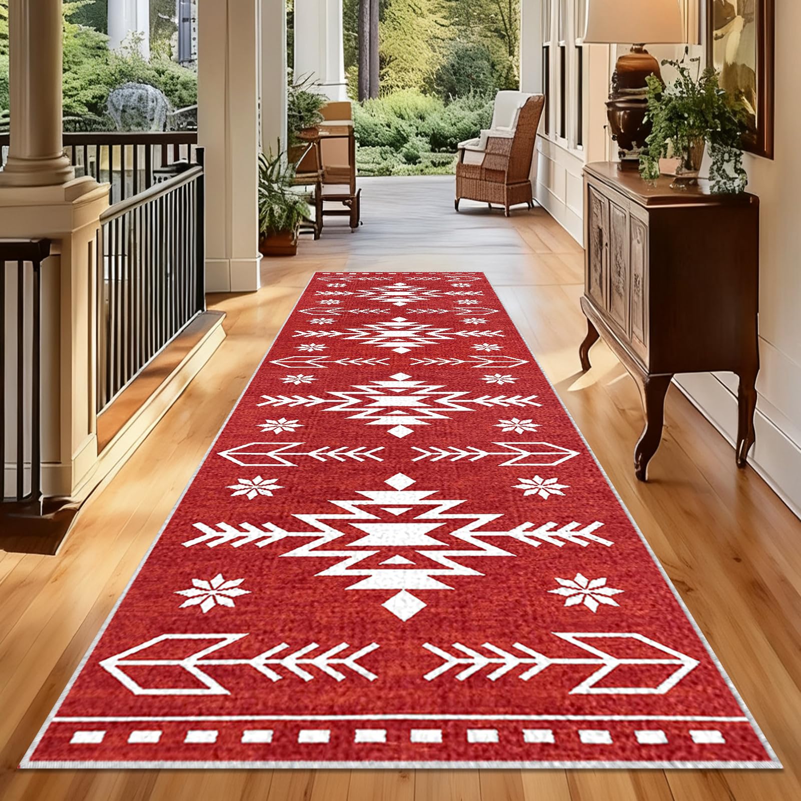 Hallway Runner Rug Long Non Slip Narrow Hall Runner 110 x 240 cm Kitchen Rug Washable Corridor Rugs Absorbent Floor Mat Door Mat Heavy Duty Carpet Runner for Kitchen Hallways Entryway Laundry Room