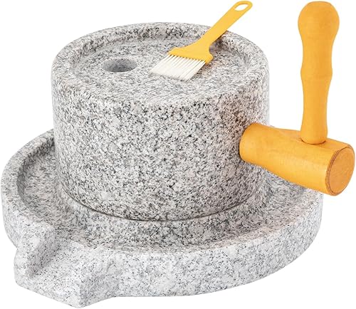 Molino de grano de piedra, molinillo de piedra manual, molino de pasta de granito natural, molino de grano húmedo manual solamente, molino de pasta