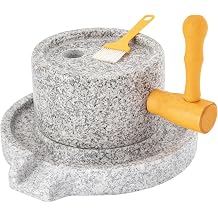 Artisanal Natural Stone Grain Mill, Granite Millstone Grinder 11.8 Inch, 11.8 Inch Traditional Hand Crank Stone Grain Grinder for Soybean Corn Wheat Flour
