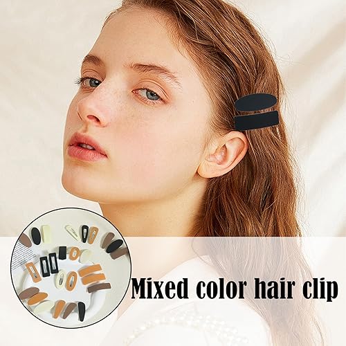 Miniatura 2 de LYDZTION 60 pinzas de pelo mate para mujeres y niñas, 2.36 pulgadas, neutros, cuadrados, elípticos, pinzas elípticas para cabello fino y grueso,