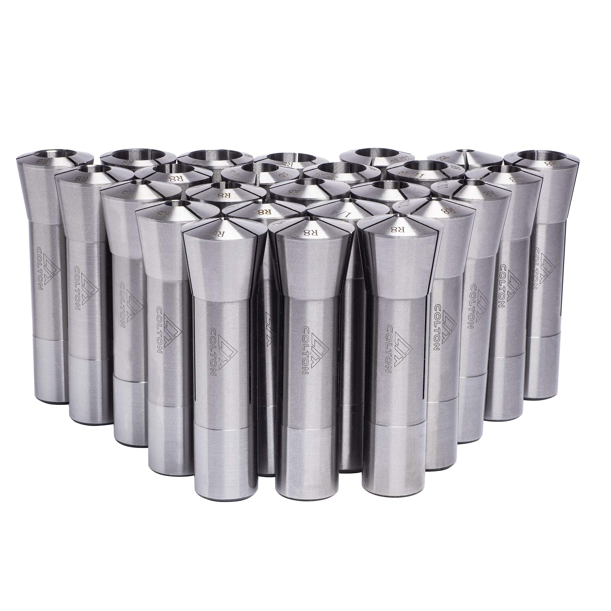 Colton Industrial Tools 25 Piece Ultra Precision R8 Round Collet