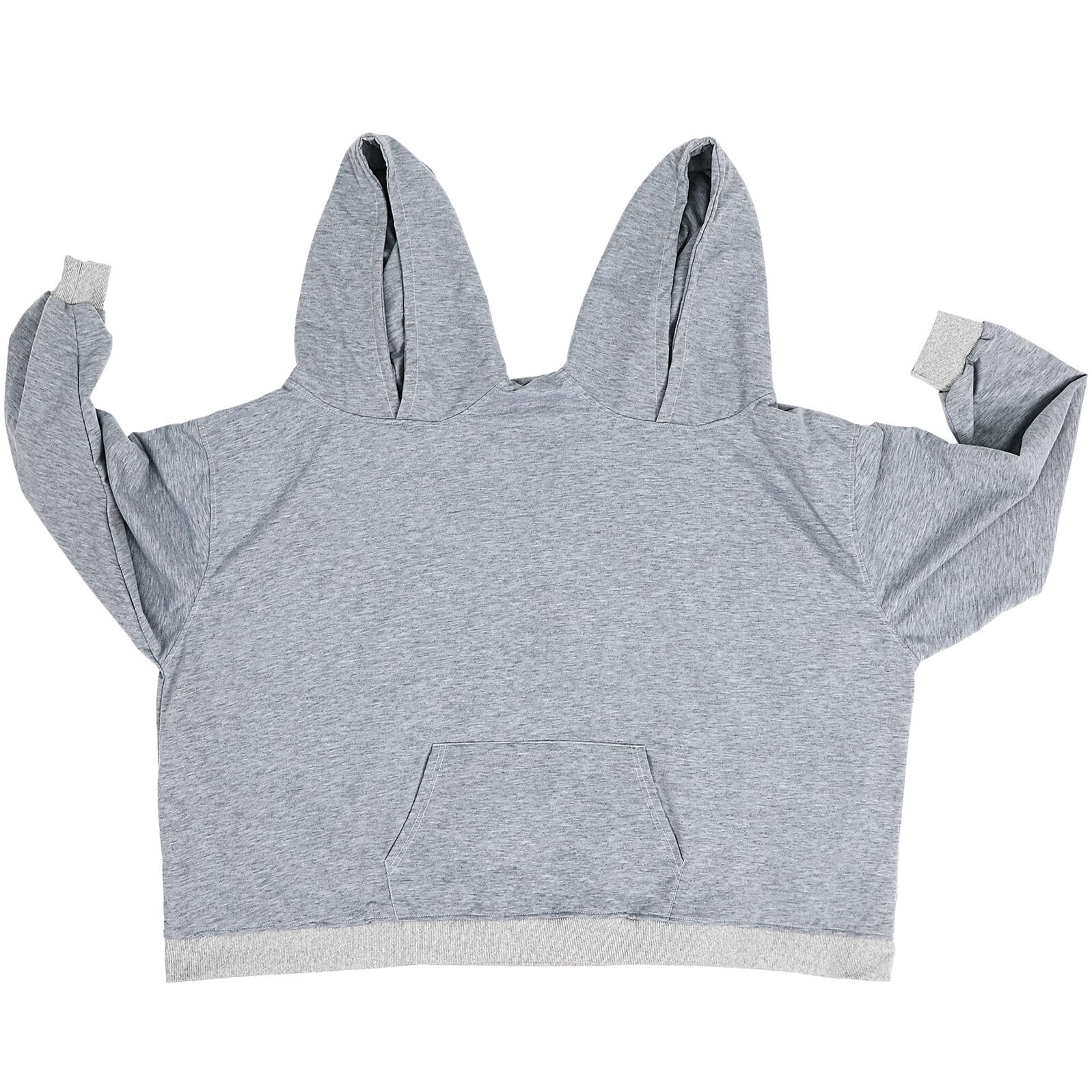 Felpa Doppia per Coppia Oversize S in Poliestere Grigio | Eventi a Tema, Serate Tranquille in Casa, Vestibilità per Fisici Diversi