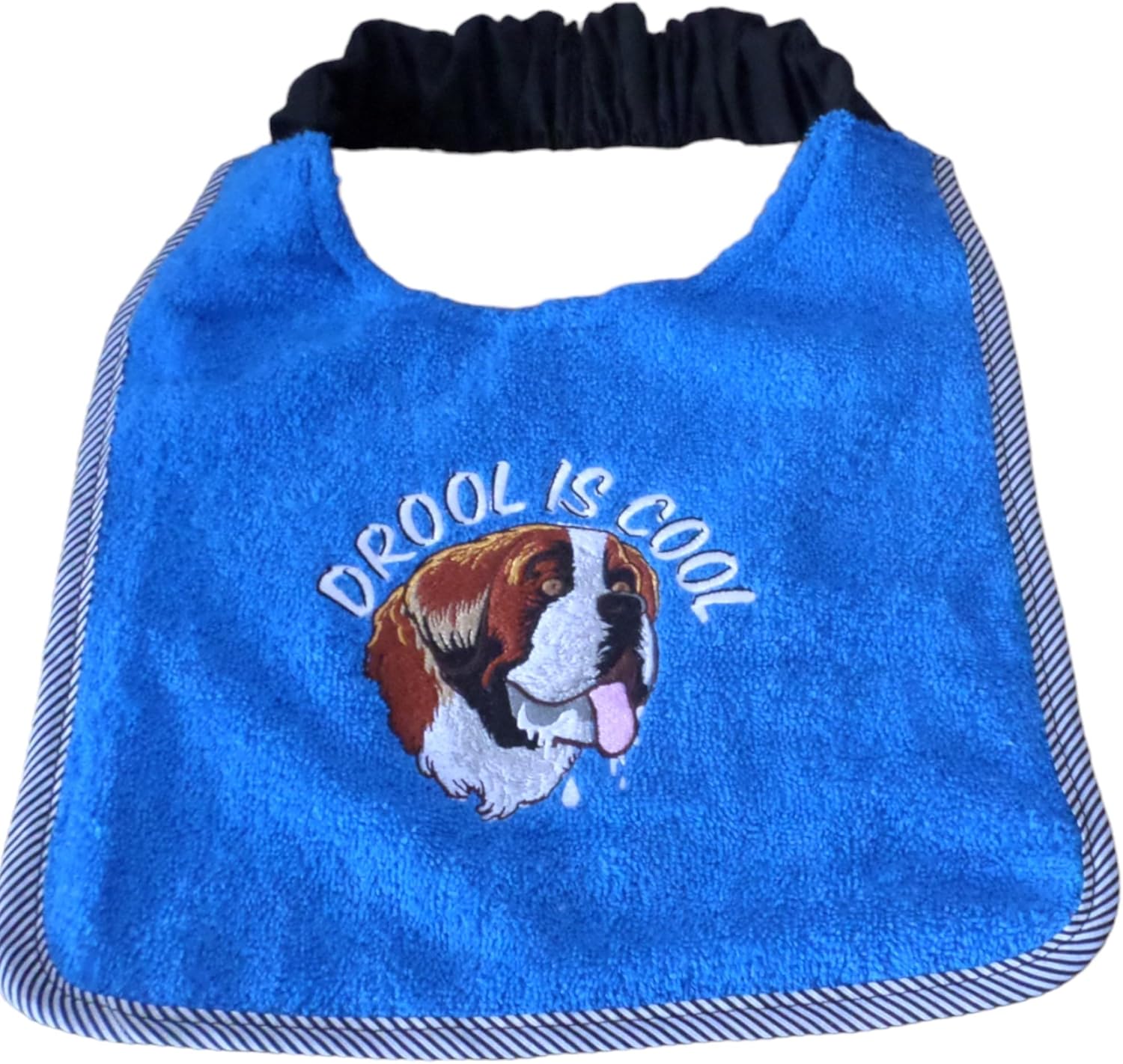 Top Notch Detailed Embroidered Saint Bernard Dog Slobber Waterproof Material Solution for Messy Feeds/Drinks - Hygenic Clean Dog - Choose Colours and Sizes