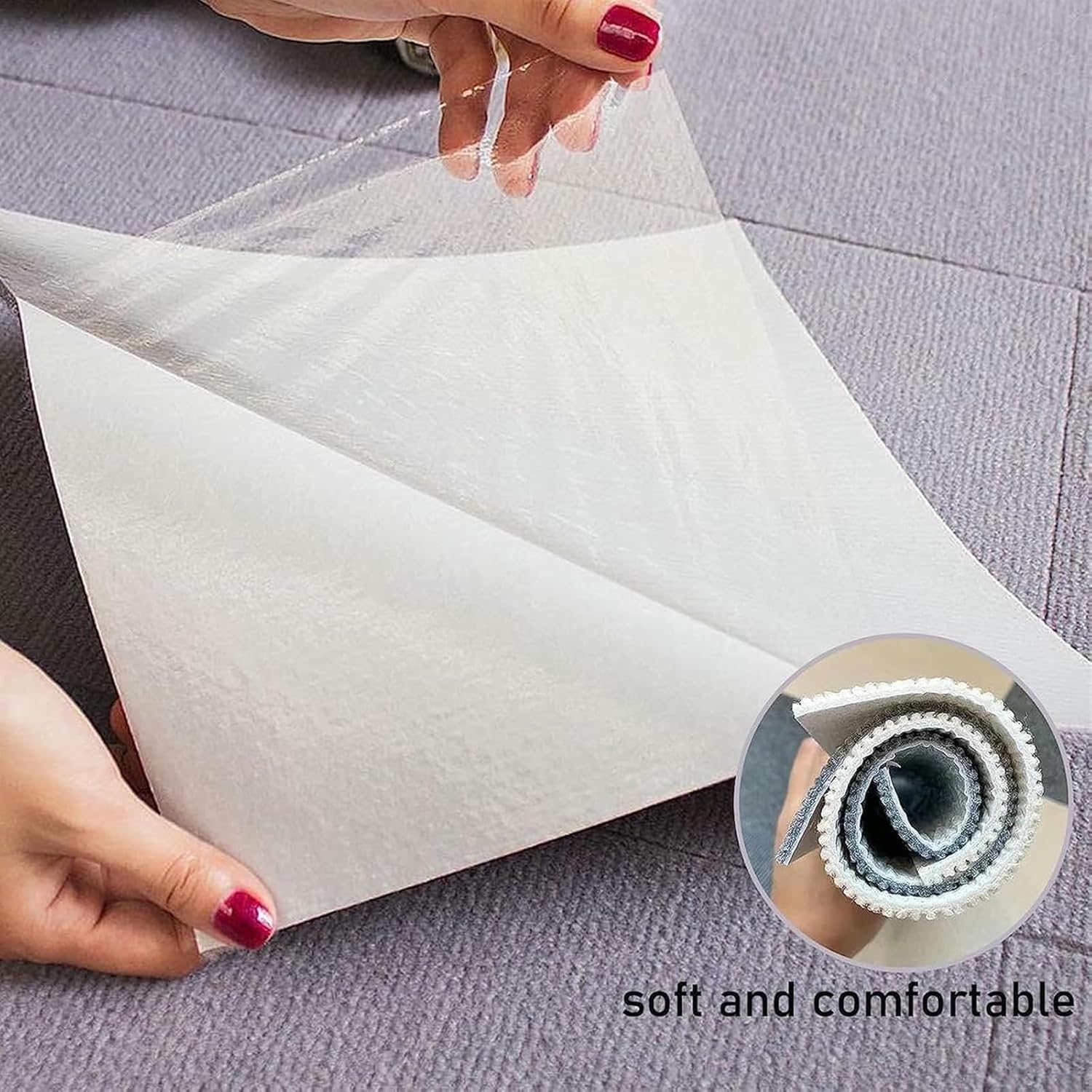 Self Adhesive Carpet Tile, 12 * 12in Washable Self Adhesive Carpet Floor Tile 12 Sq. Ft Repeated Use Multi-Purpose Area Rugs~/