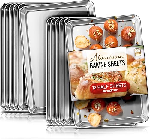 Miniatura 23 de Eatex Aluminum Baking Sheet Set, 2 Pack Cookie Sheet Set, 10" x 15" Jelly Roll Baking Pan Set, Cookie Sheets for Baking Nonstick, Quality Baking