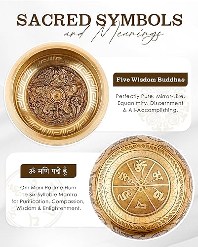 Miniatura 2 de Cuencos Tibetanos Cantores, Cuencos de Sonido Auténticos para Meditación Hechos a Mano en Nepal para Yoga, Sanación de Chakras, Atención Plena,