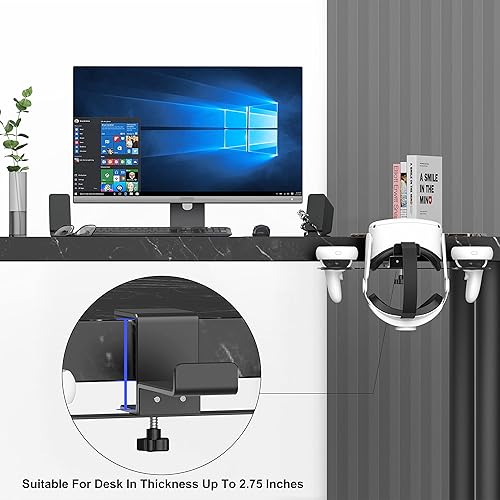 Miniatura 4 de BOOHENKA VR Headset Stand VR Hanger Headset Display Holder Headset Holder and Controller Mount Station Metal Storage Hook Compatible with Oculus