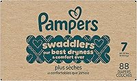 Vista 18 de Pañales Pampers Swaddlers, talla 7 (11.8-22.7 kg), 88 unidades, absorbentes, mantiene al bebé seco y cómodo, pañal desechable seguro para la piel