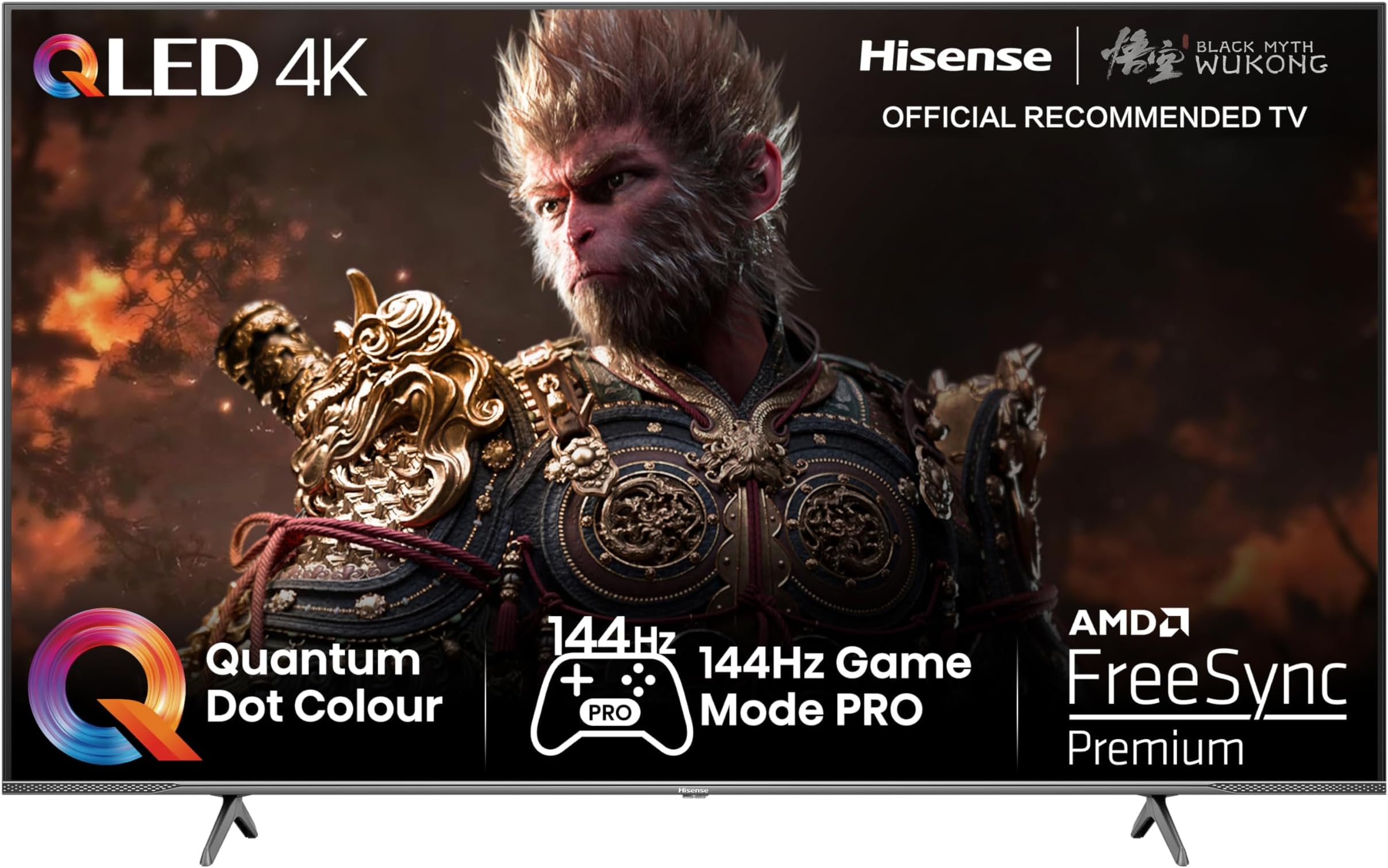 Hisense 55 Inch 144Hz QLED Gaming TV 55E7KQTUK PRO - 144Hz VRR, HDMI 2.1, Freesync Premium, Quantum Dot Colour, VIDAA U7, and Youtube, Freeview Play, Netflix and Disney+ (2023 Model)