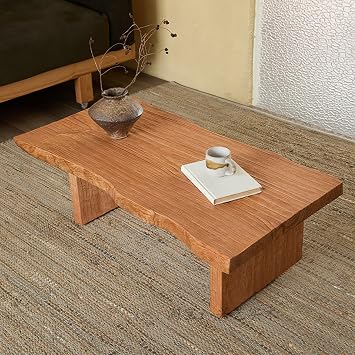 Woods Coffee Table,Rustic Retro Square Coffee Tables for Living Room,Live Edge Wooden Farmhouse Center Table,for Bedroom,Office,Apartment,Easy AssemblyNatural Wood,78.7x27.5x17.7in