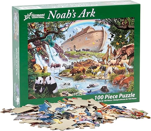 Miniatura 4 de Vermont Christmas Company Rompecabezas de 100 piezas del Arca de Noé, piezas grandes, perfecto para niños y personas mayores