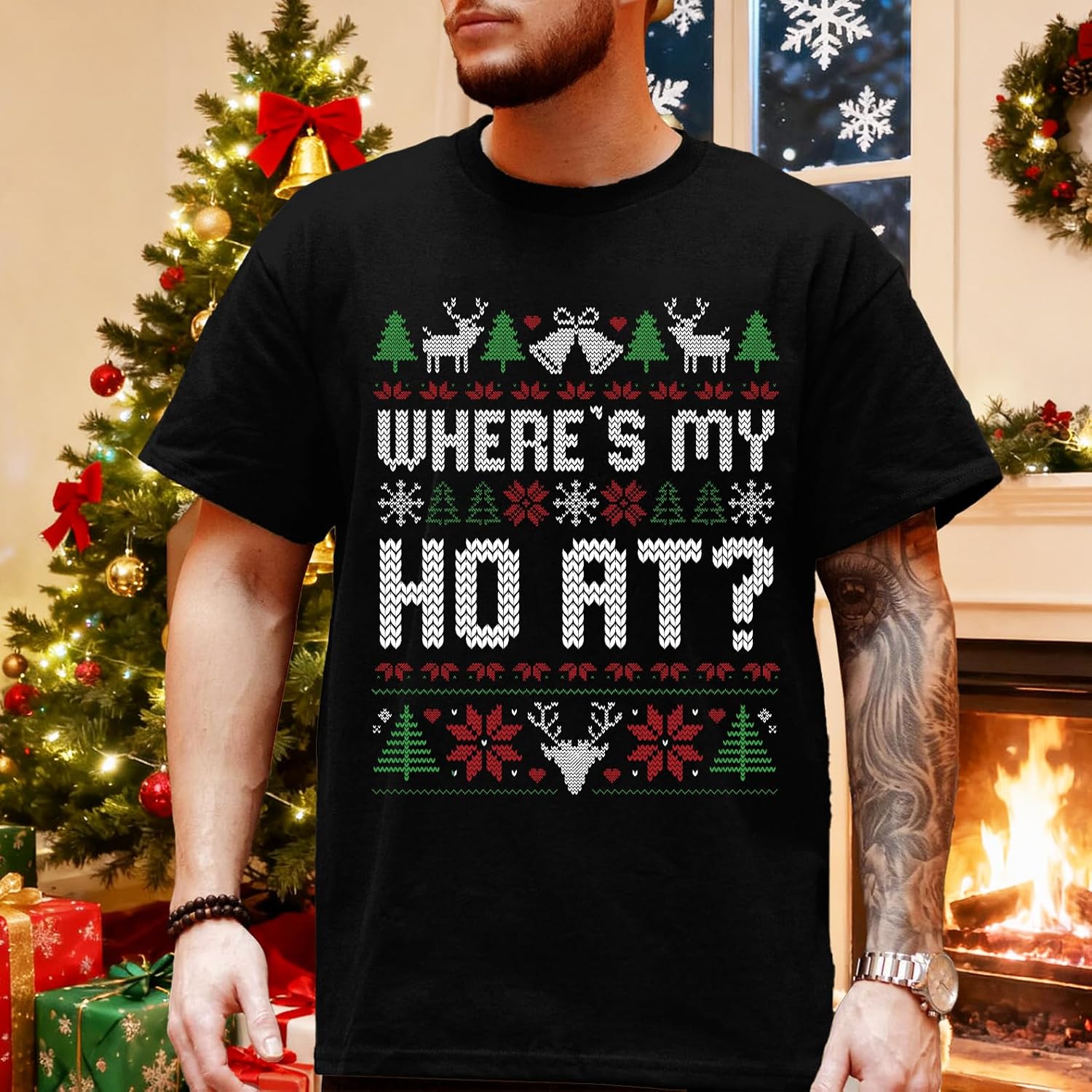 Christmas Couples Shirts His and Her Matching Christmas Shirt Family Xmas Pajamas Short Sleeve Tees Tops - Image 2