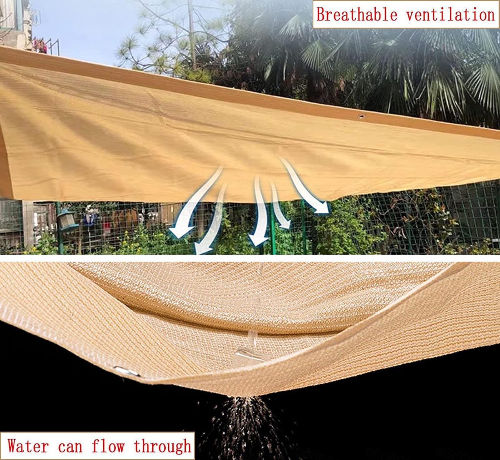 Malla térmica para exteriores, 90 % de protección UV, resistente al desgarro, ideal para jardines, plantas, invernaderos, patios y terrazas. Tamaño 6 x 6 m. Cubierta de protección solar