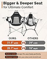 Vista 5 de KingCamp Hammock Chair with Footrest – Heavy Duty Swinging Rocking Camping Chairs for Adults up to 400lbs, Folding Portable Oversized Rocker with