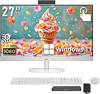 Vista 8 de HP 22-DF 21.5 pulgadas Full HD WLED Intel Celeron G5900T 4GB 256GB SSD Win 10 PC todo en uno