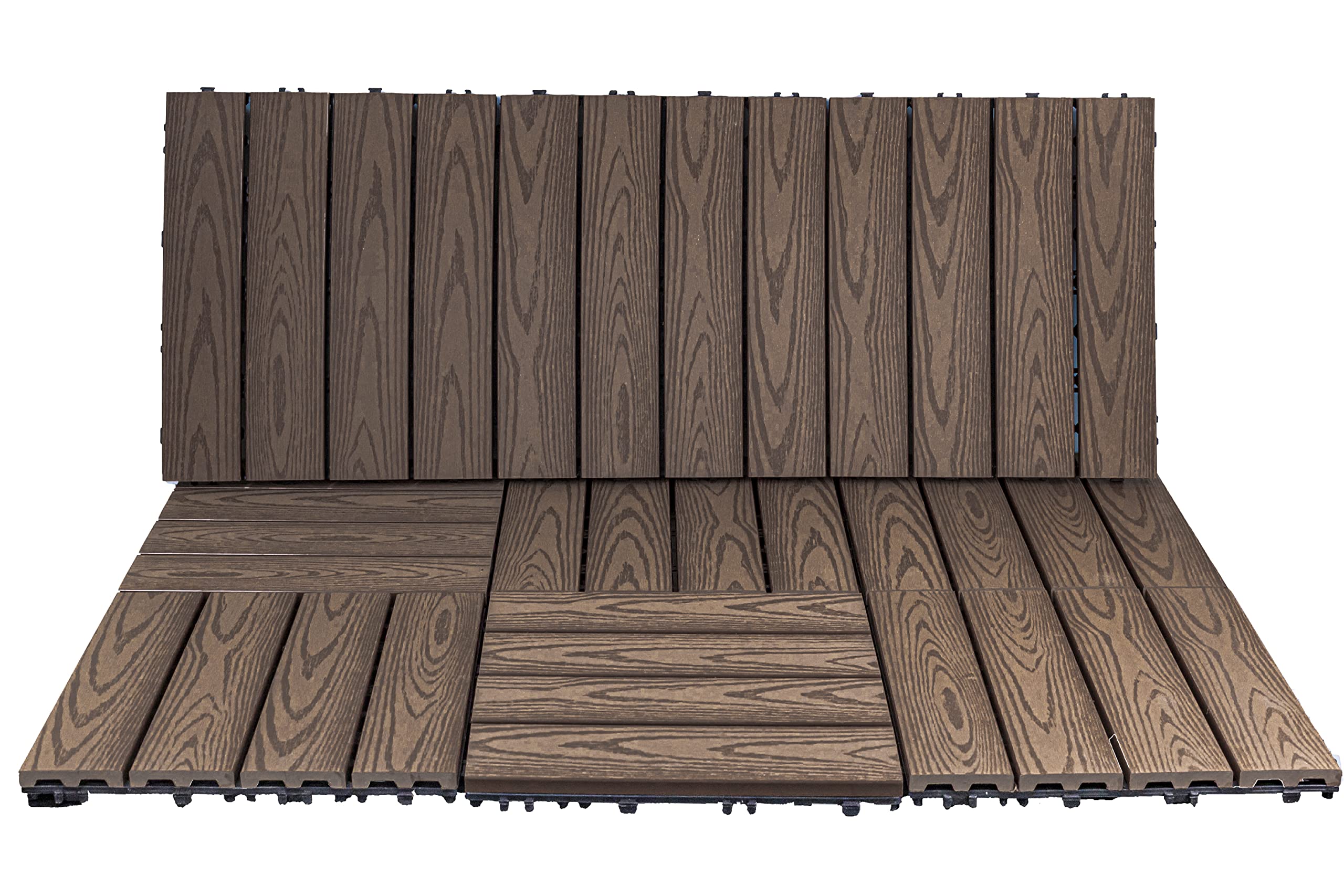 Interlocking Wood Deck Tiles,Plane Rough Grain Embossed Wood Plastic