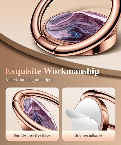 Miniatura 7 de GVIEWIN Paquete – Compatible con Samsung Galaxy S23 Ultra con cubierta deslizante para cámara (arena movediza/púrpura) + soporte de anillo para