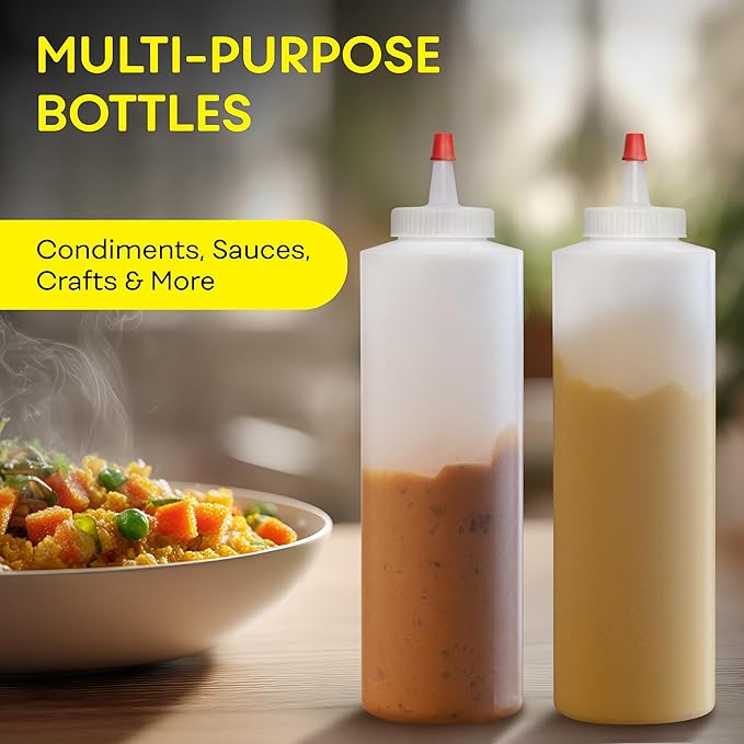 Botellas Squeeze BRIGHTFROM 16 oz 2 Pack, BPA Free, Blanco miniatura 4