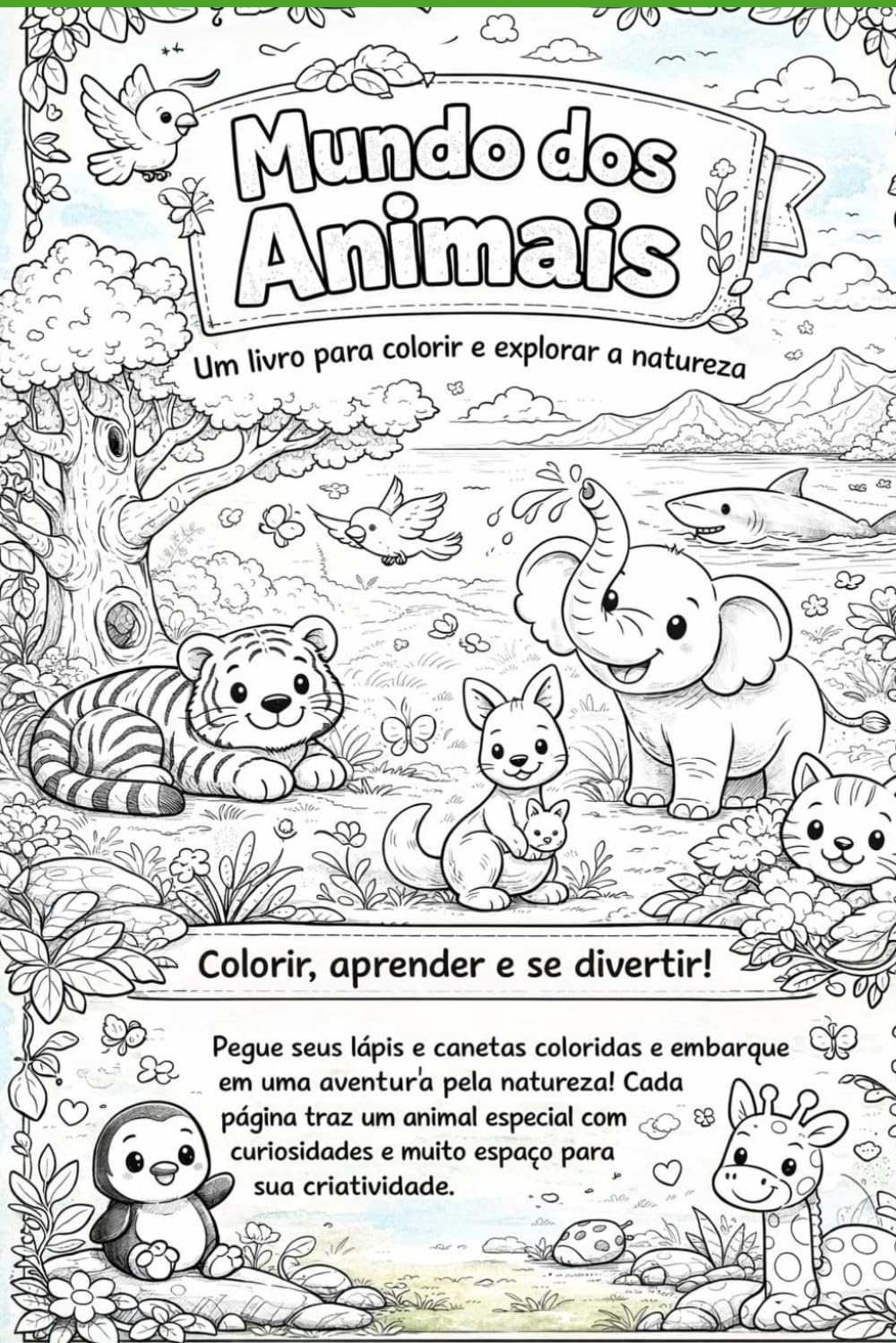 Livros para colorir mundo dos animais