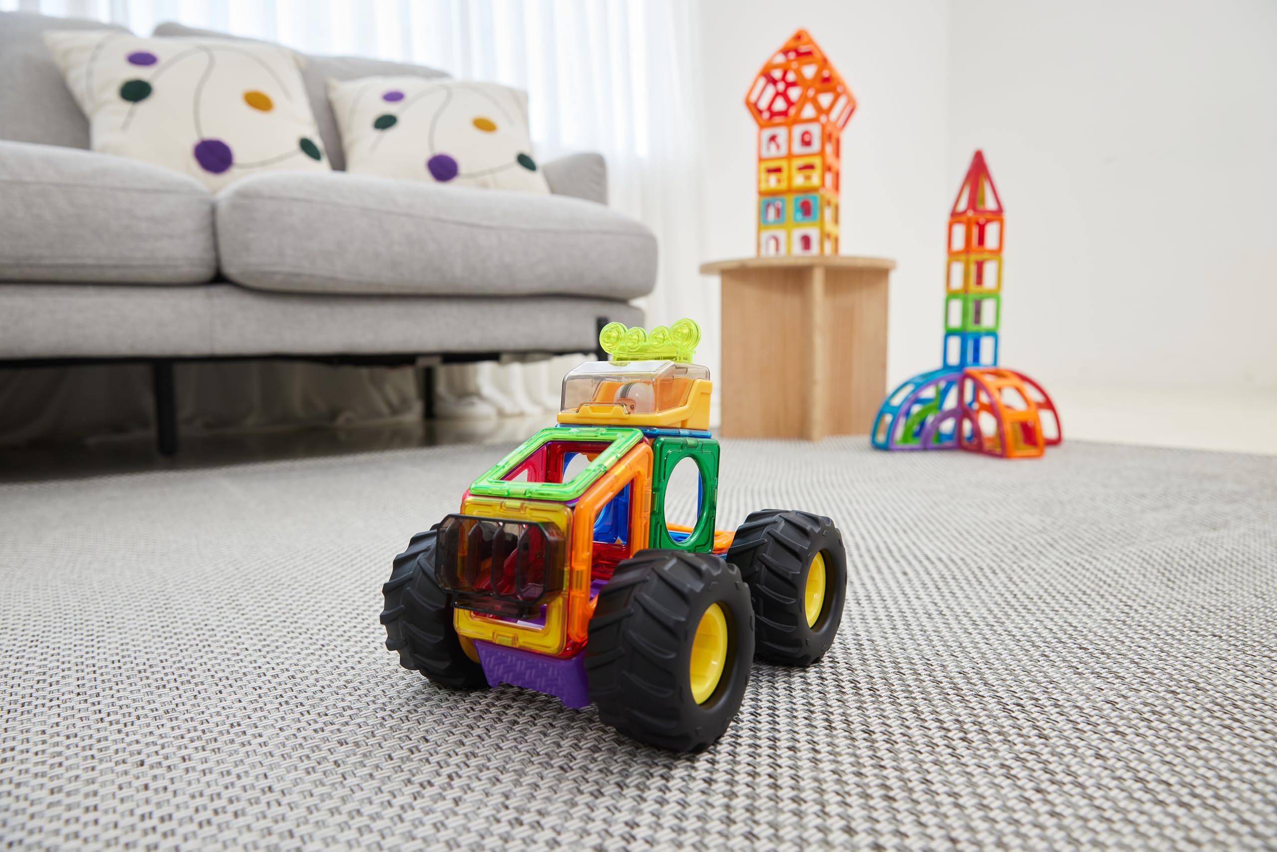 Magformers – Caleidoscopio Con Calamite 14 Pezzi – Gioco Di Forme E Colori – Supporto In Legno