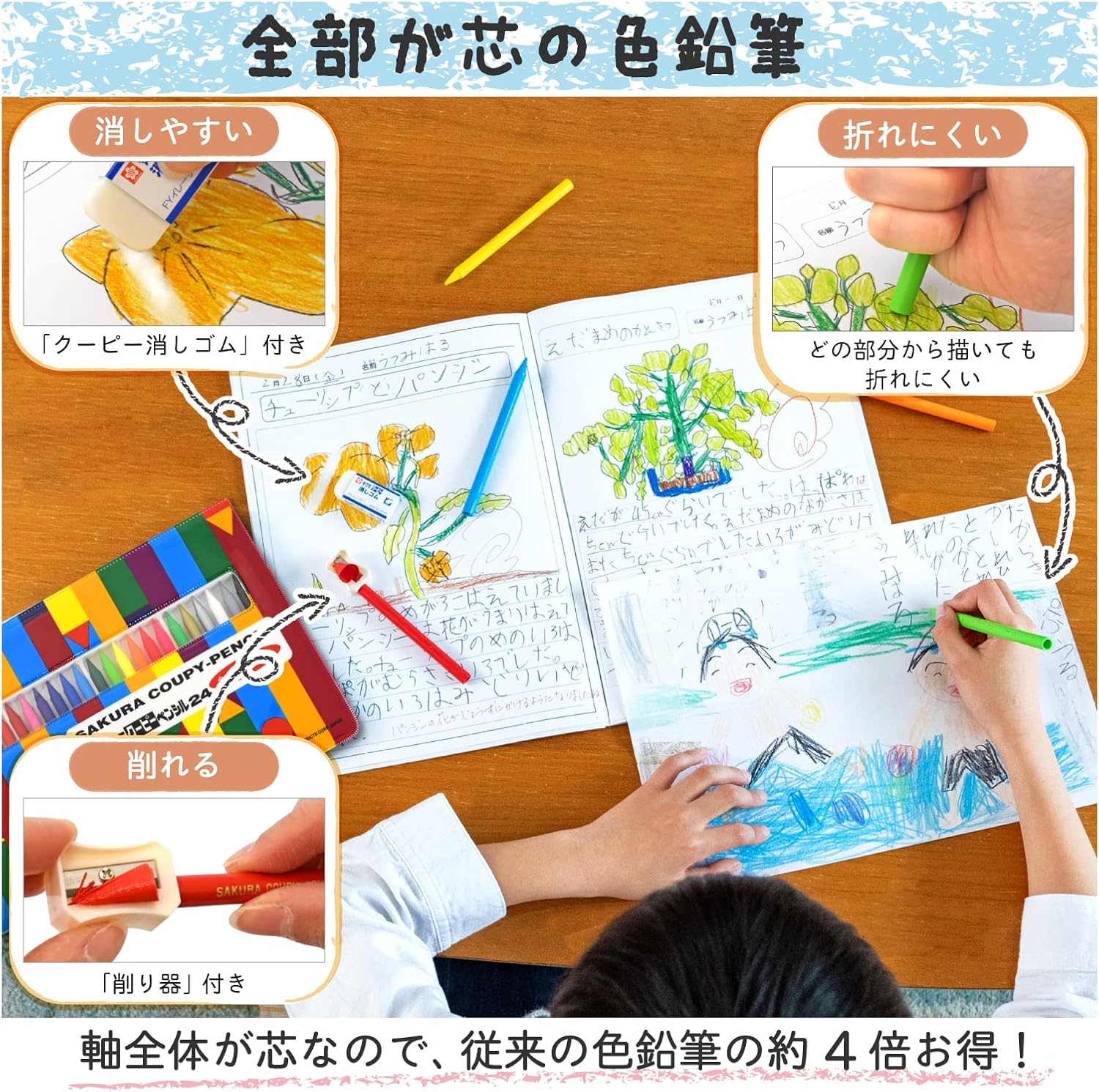 SAKURA Coupy Pencil, 24 Colors, Soft Case