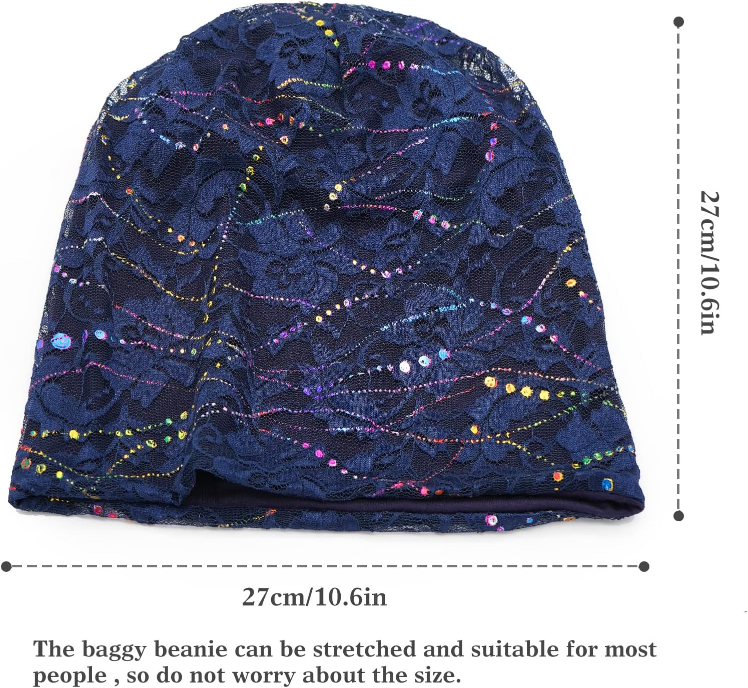 Lace Chemo Beanie Hat for Women Turban Cancer Cap Slouchy Hat - Image 6