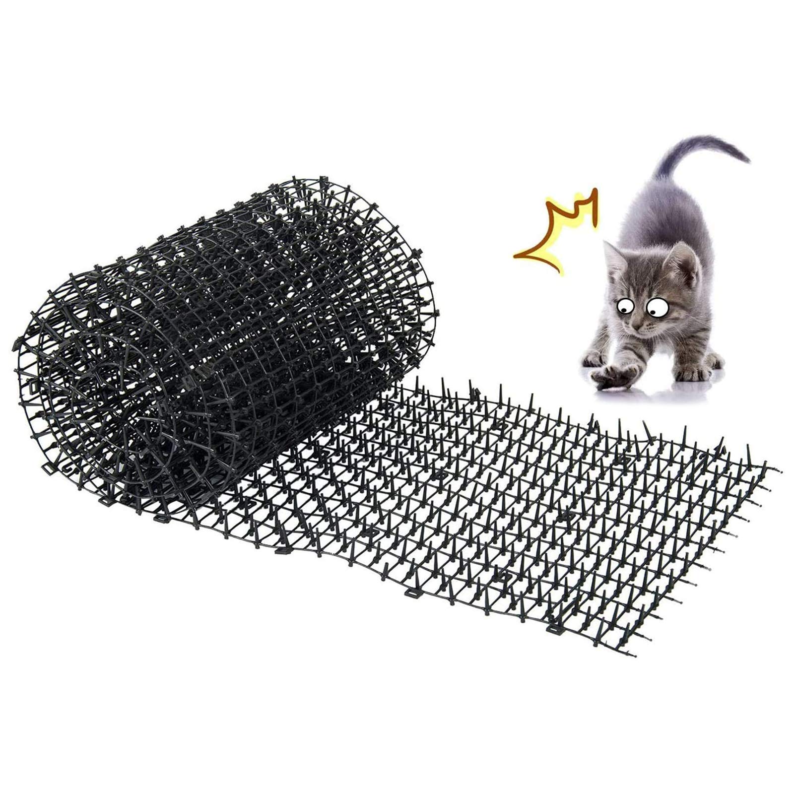 Tapis répulsif pour chats, 2 m, dissuasif de jardin pour chats et chiens, répulsif efficace pour les animaux de compagnie pour une utilisation en extérieur, protection de cour sûre, clôture adaptée