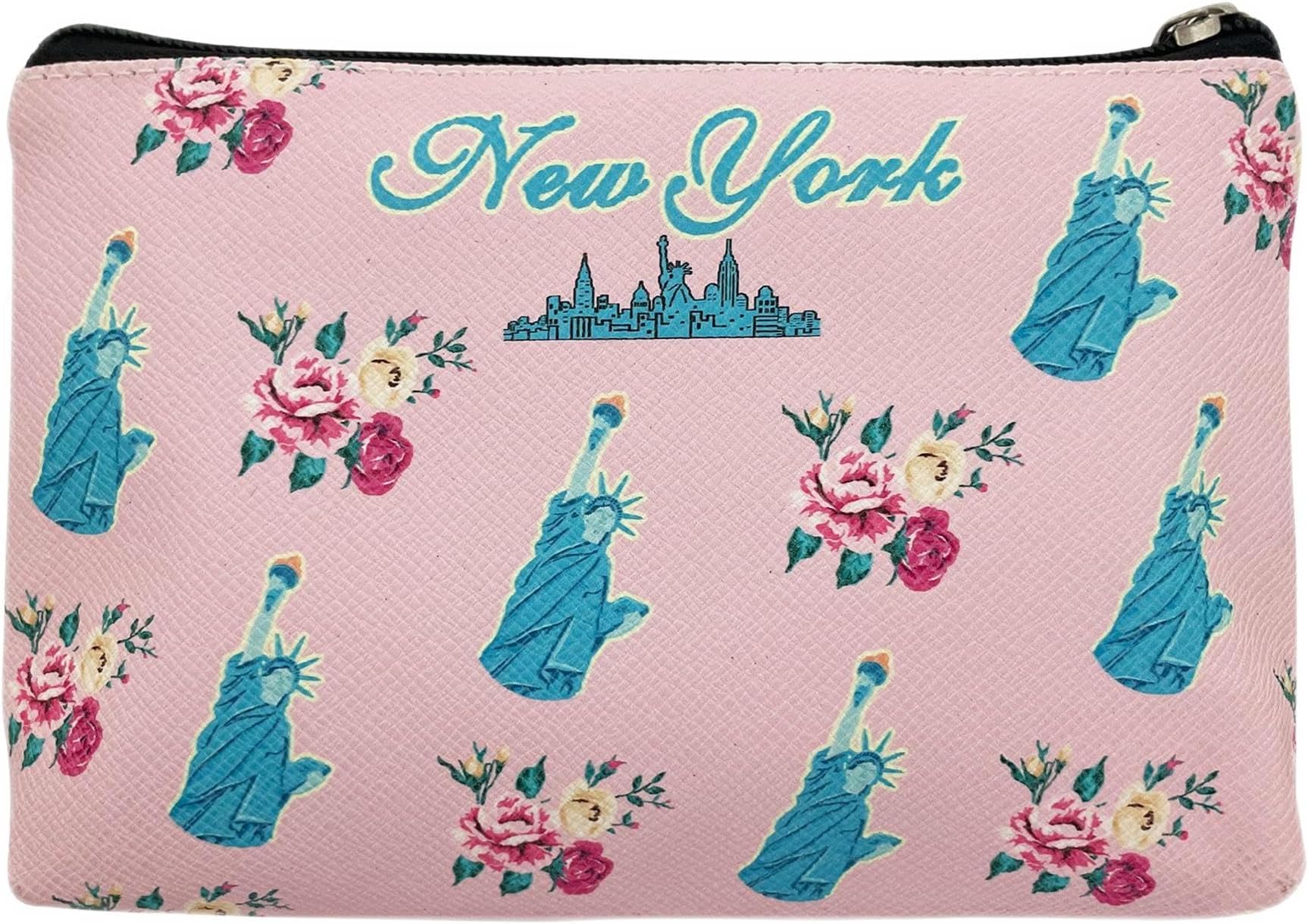 DESIGN U.S.A. SOUVENIRGirls & Women Fashion Cute Elegant New York Souvenir Zipper pouch Travel Cosmetic Bag Makeup Purse (JP-330129A)