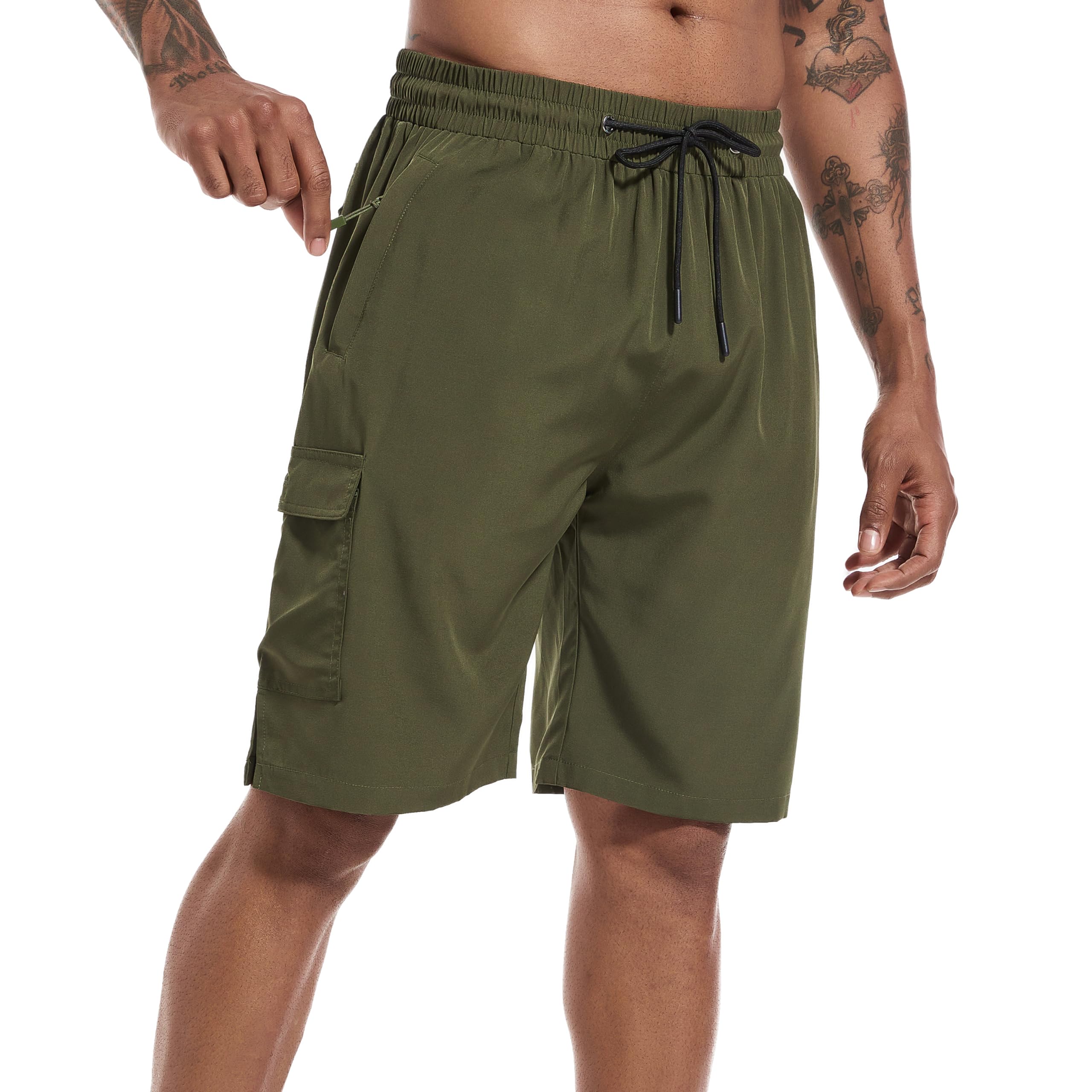 Men's Swim Trunks Quick Dry Board Shorts with Zipper Pockets Beach Shorts Bathing Suits for Men - No Mesh Liner