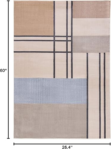 Vista 29 de SAFAVIEH Orwell Collection - Alfombra de área de 10 x 14 pies, marfil y gris pardo, diseño abstracto moderno de mediados de siglo, no desprende