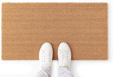 LUCA HOME - Felpudo Entrada casa 40x70cm - Felpudo Fibra de Coco con Base Antideslizante - Exterior e Interior - fácil de Limpiar, Resistente para hogar, Oficina, terraza y jardín