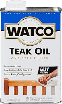 Watco Teak Oil Wood Finish, Quart, Clear