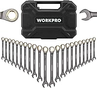 Vista 11 de WORKPRO - Juego de 22 llaves de trinquete de cabeza flexible, juegos de llaves combinadas de trinquete con caja organizadora, niquelado, 72 dientes