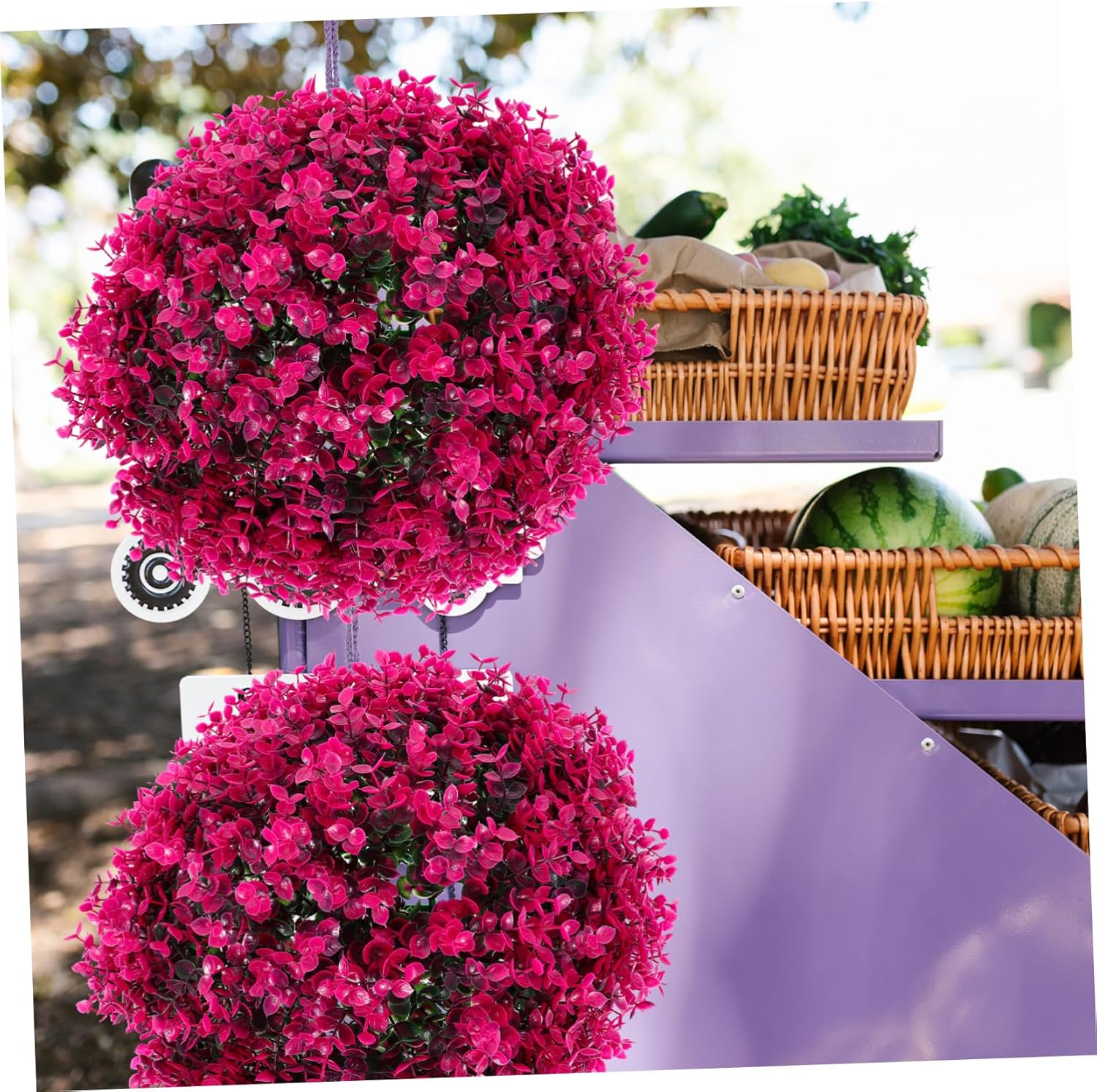 Artificial Topiary Balls Eucalyptus Leaf Green Grass Balls No Maintenance Outdoor Indoor for Porch Wedding Banquet