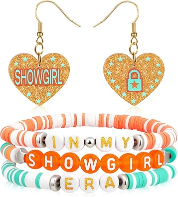 PEALICIOUS Musician Bracelet Showgirl Earrings Set as Showgirl Costume Daughter with Motivational Card, Adjustable Showgirls Jewelry as Birthday Gifts for Friends Fans Women, Music Gift for Music Lover