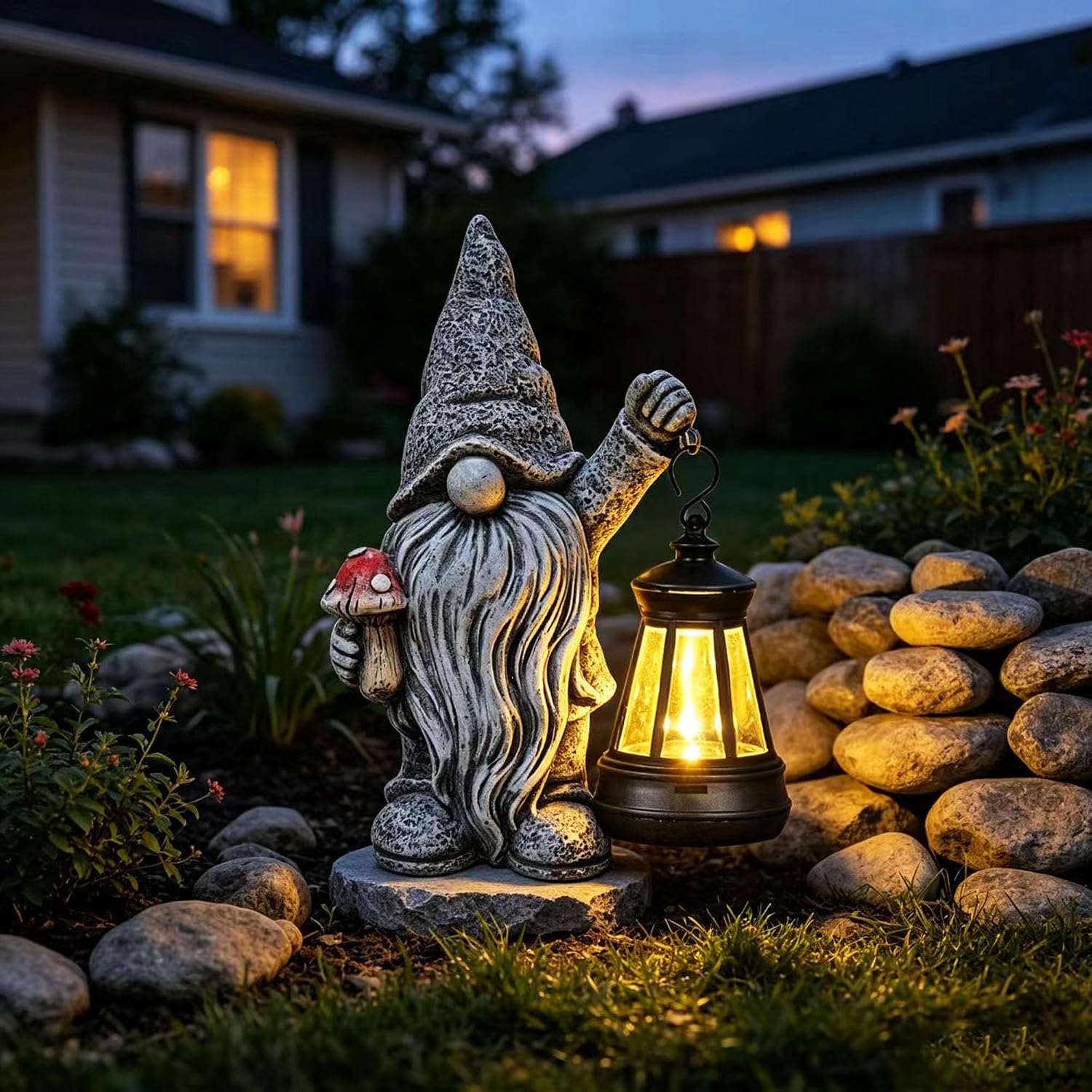 Garden Outdoor Statue,Solar Gnome Decorations Lanterns for Yard Garden, Patio Gnome Gifts for Mom (Eclectic) image 3