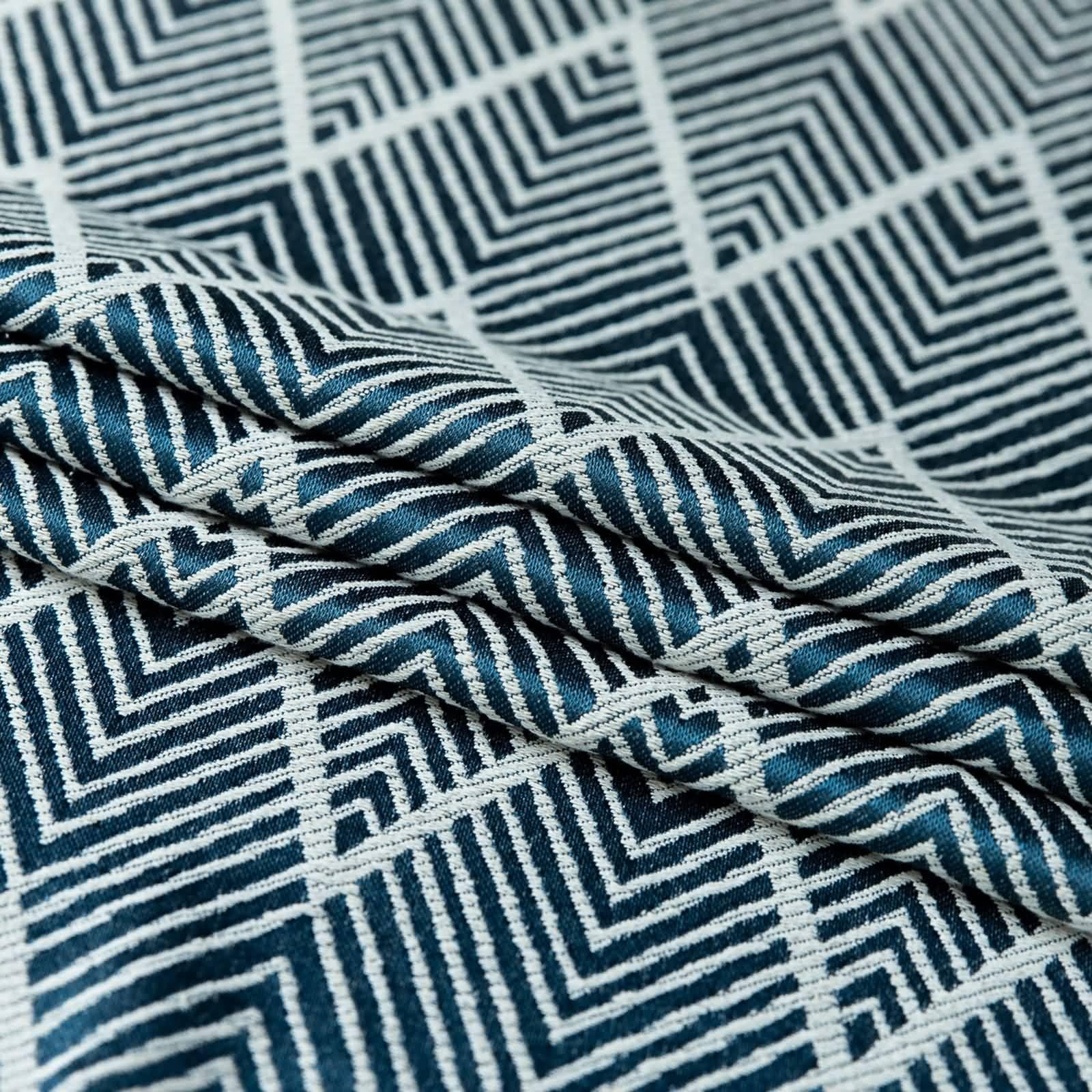Tovaglia Decorativa Rettangolare, Tovaglie 140 x 240 cm Motivo a strisce ondulate jacquard a spina di pesce con nappa in Poliestere Tovaglia per La Decorazione della Casa CucinaBlu navy