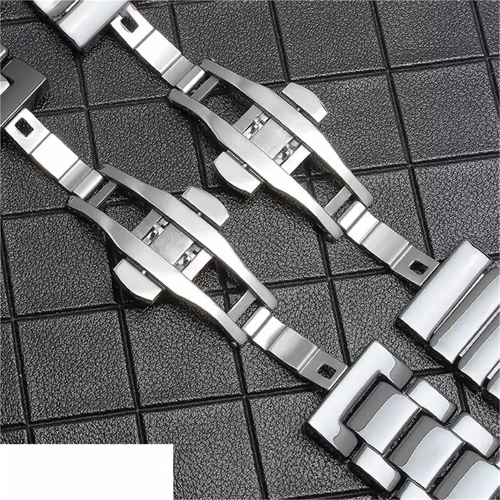 cinturino dell'orologio Accessori for braccialetti in ceramica 18 20 22 mm Cinturino for orologio da lavoro durevole nero con fibbia pieghevole in acciaio inossidabile