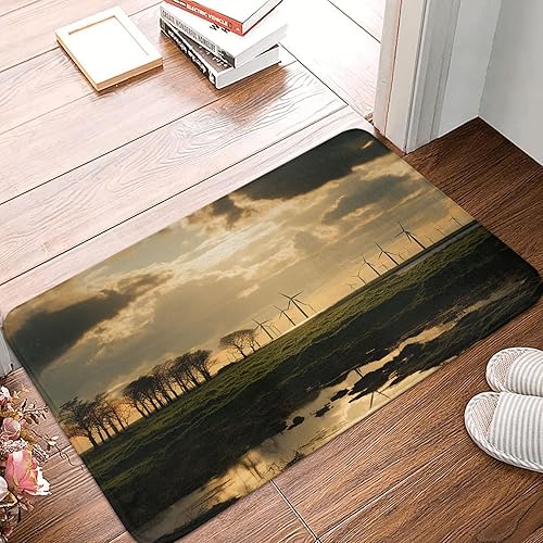 Miniatura 2 de Nature Image Print Flannel Doormat Absorbent Non-Slip Floor Mat Welcome Door Mat Personalised Entry Way Mat Washable Bath Rug for Outdoor Kitchen