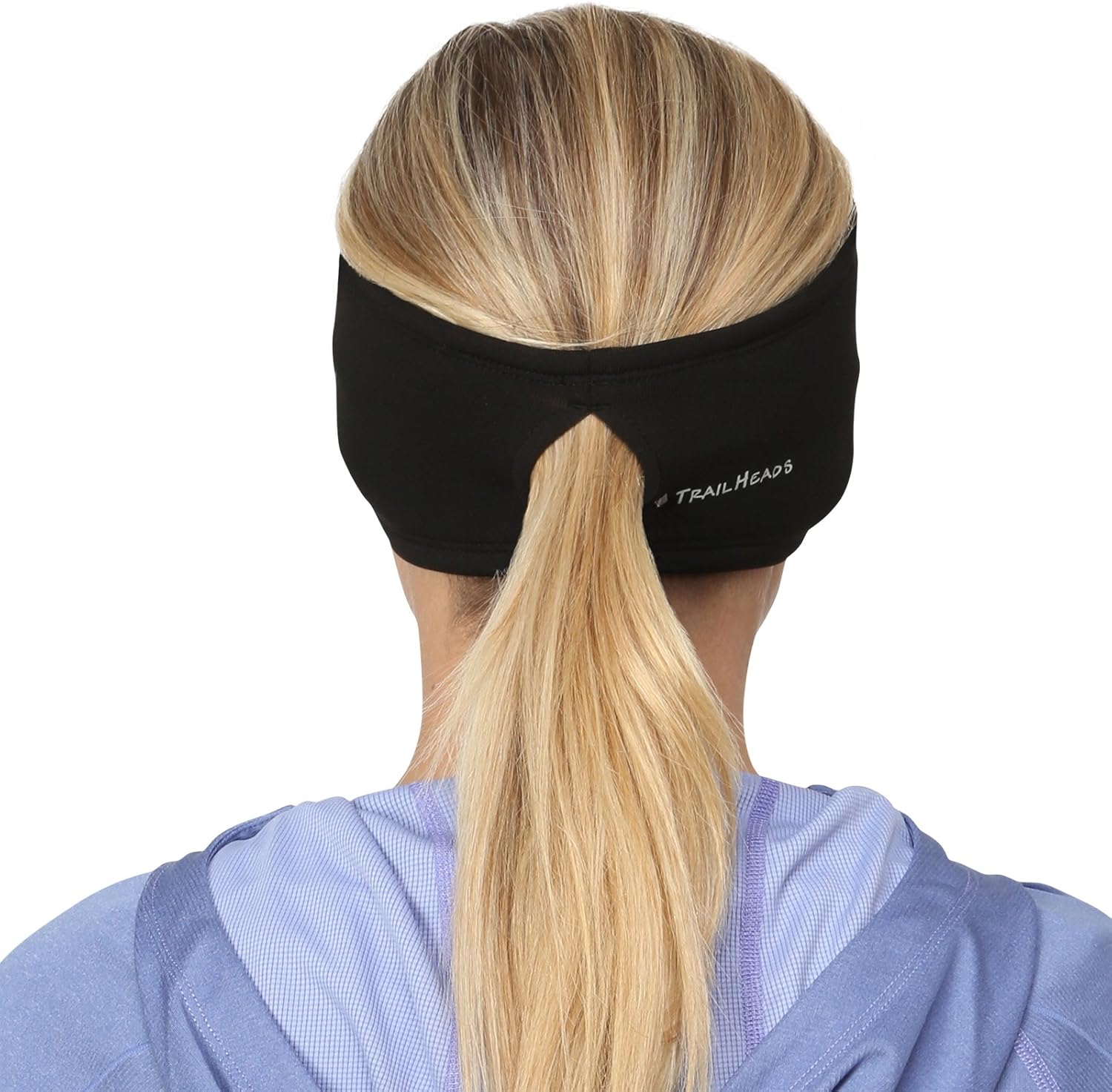 TrailHeads Women’s Ponytail Headband | Moisture Wicking Ear Band | The Power Running Headband - black : Clothing, Shoes & Jewelry