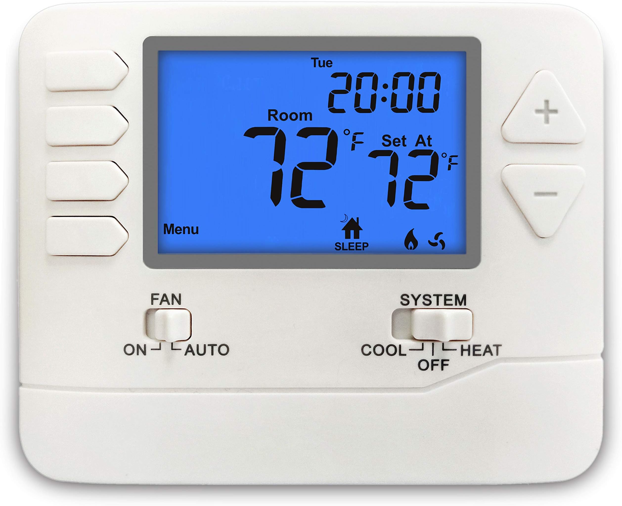 ELECTECK Digital 5-1-1 Day Programmable Thermostat with Large LCD Display, Compatible with Multi-stage Electrical and Gas Systems, Up to 2 Heat/2 Cool, White