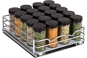 Pull Out Spice Drawer Cabinet Organizer for Spices, Cans - Heavy Duty