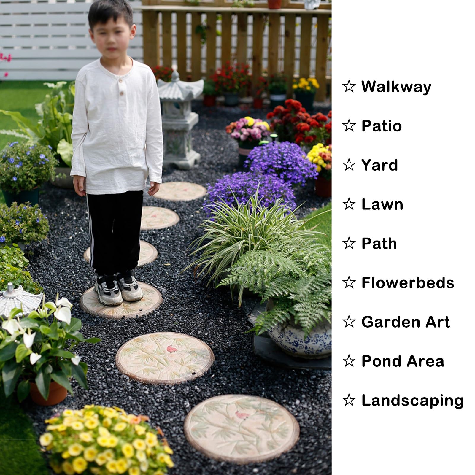 Garten Trittsteine Mit Libellen-Motiv - 35cm Bunte Trittsteine Für Rasen Und Beete