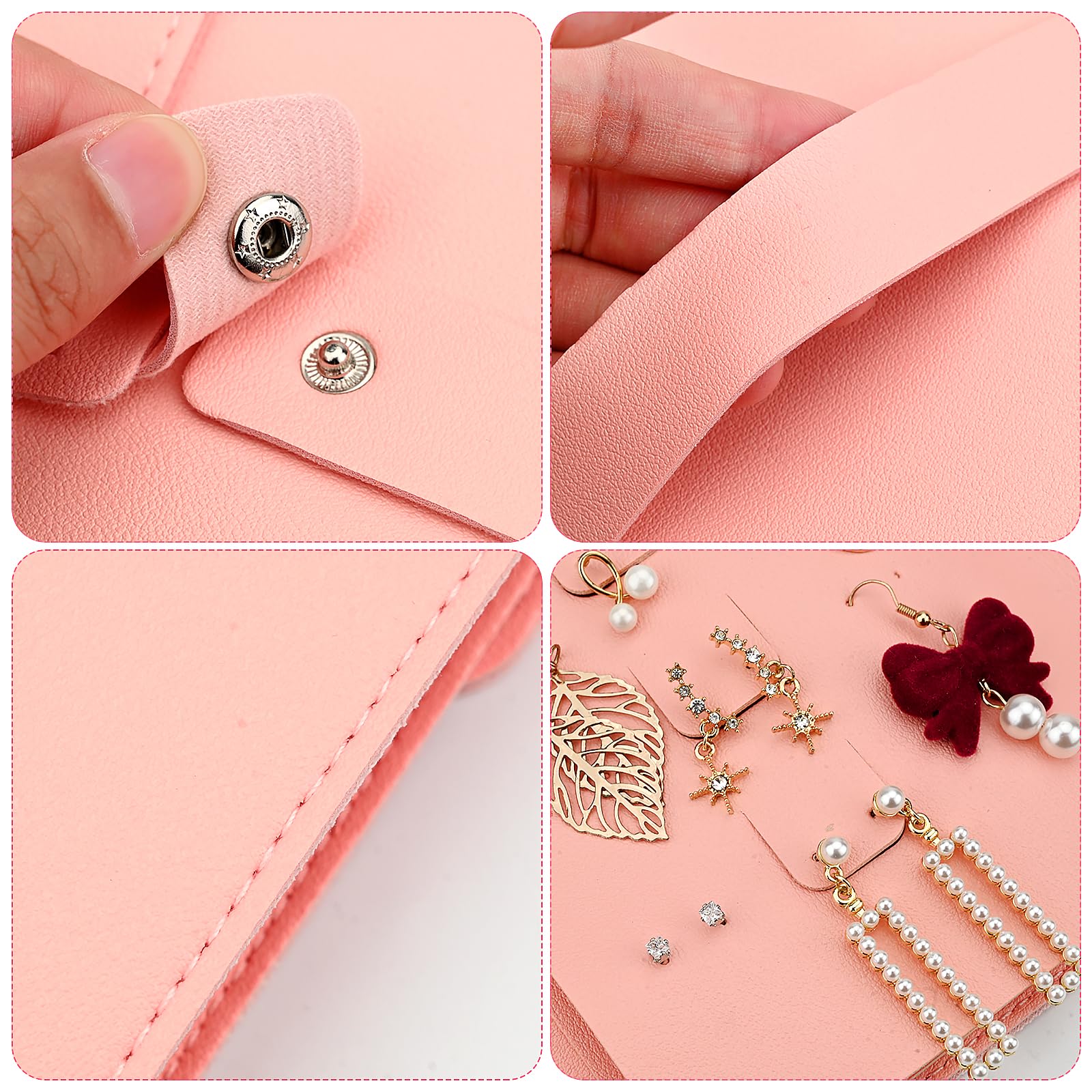 Portaorecchini A Libro Pieghevole Lrikas | Organizer Da Viaggio In Pelle Verde - Foto 4