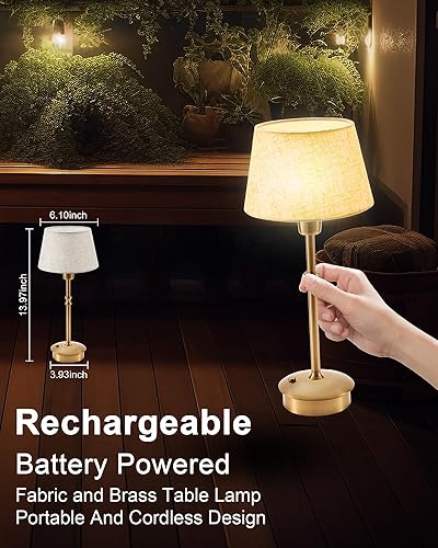 Miniatura 4 de UMEXUS Lámpara de mesa recargable inalámbrica, luces de 5000 mAh, 3 niveles de brillo regulable, luz nocturna portátil para patio, restaurante,