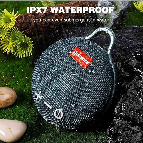 Miniatura 10 de UrbanX Audience Series IPX7 - Altavoz Bluetooth impermeable con clip, tiempo de reproducción de 20 horas, altavoz compacto con sonido grande, graves