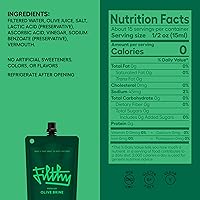 Vista 2 de Filthy Olive Brine, Mezclador de Cócteles Premium, Filtrado para Martinis Sucios, Jugo de Oliva para Cócteles Hecho de Aceitunas Curadas