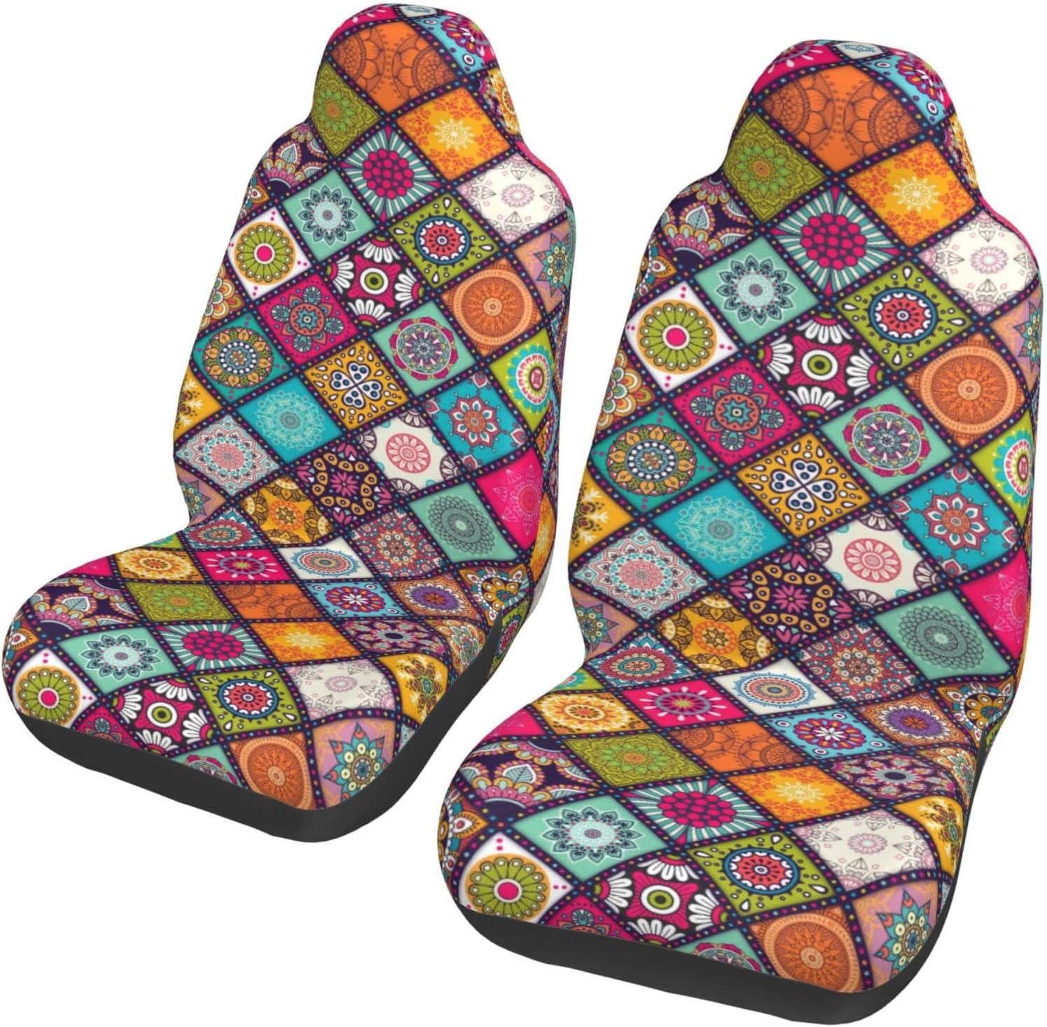 Mekirto Boho Seat Covers for Cars Mandala Floral Car Seat