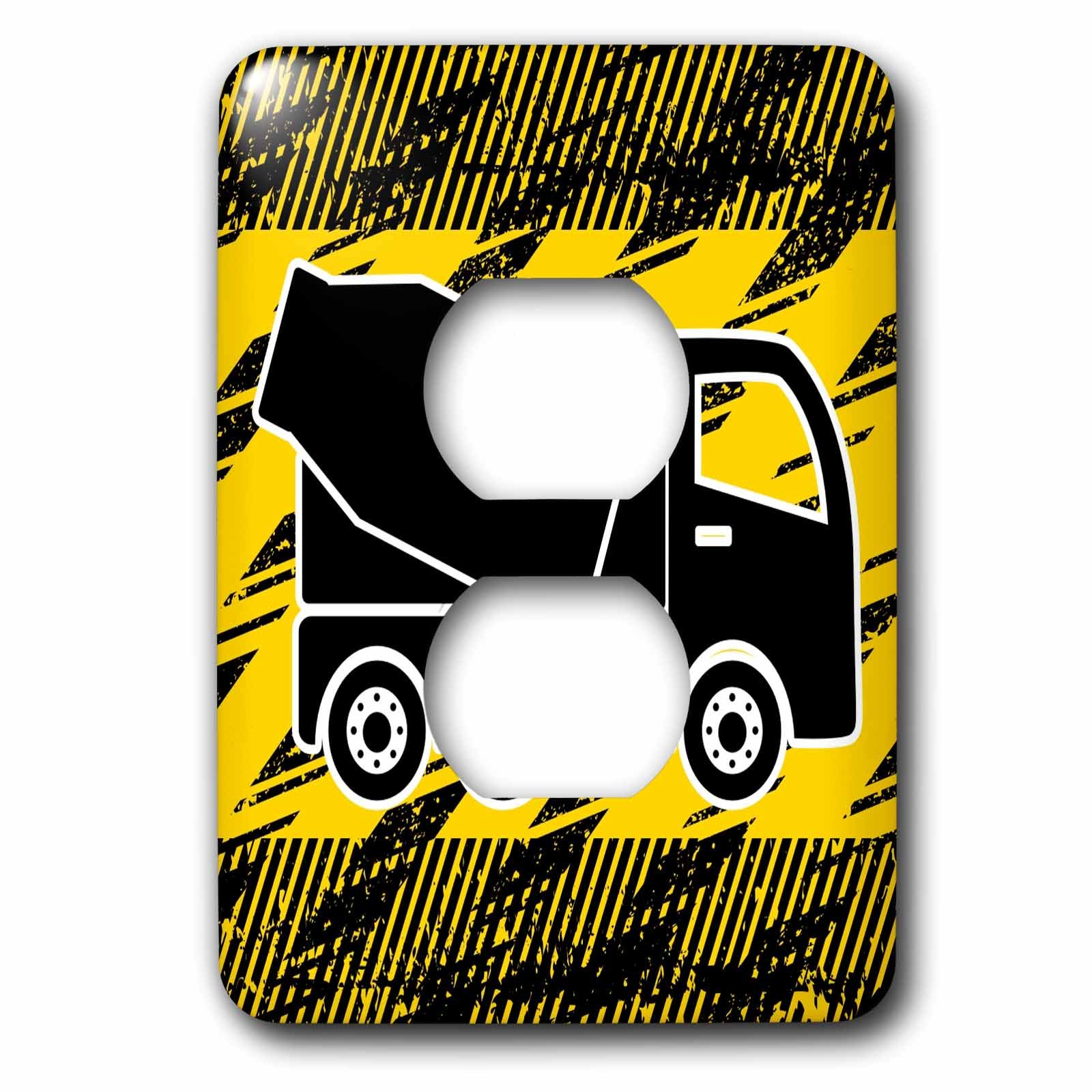 Ciment truck noir et jaune couvercle 2 prise plaque de finition électrique