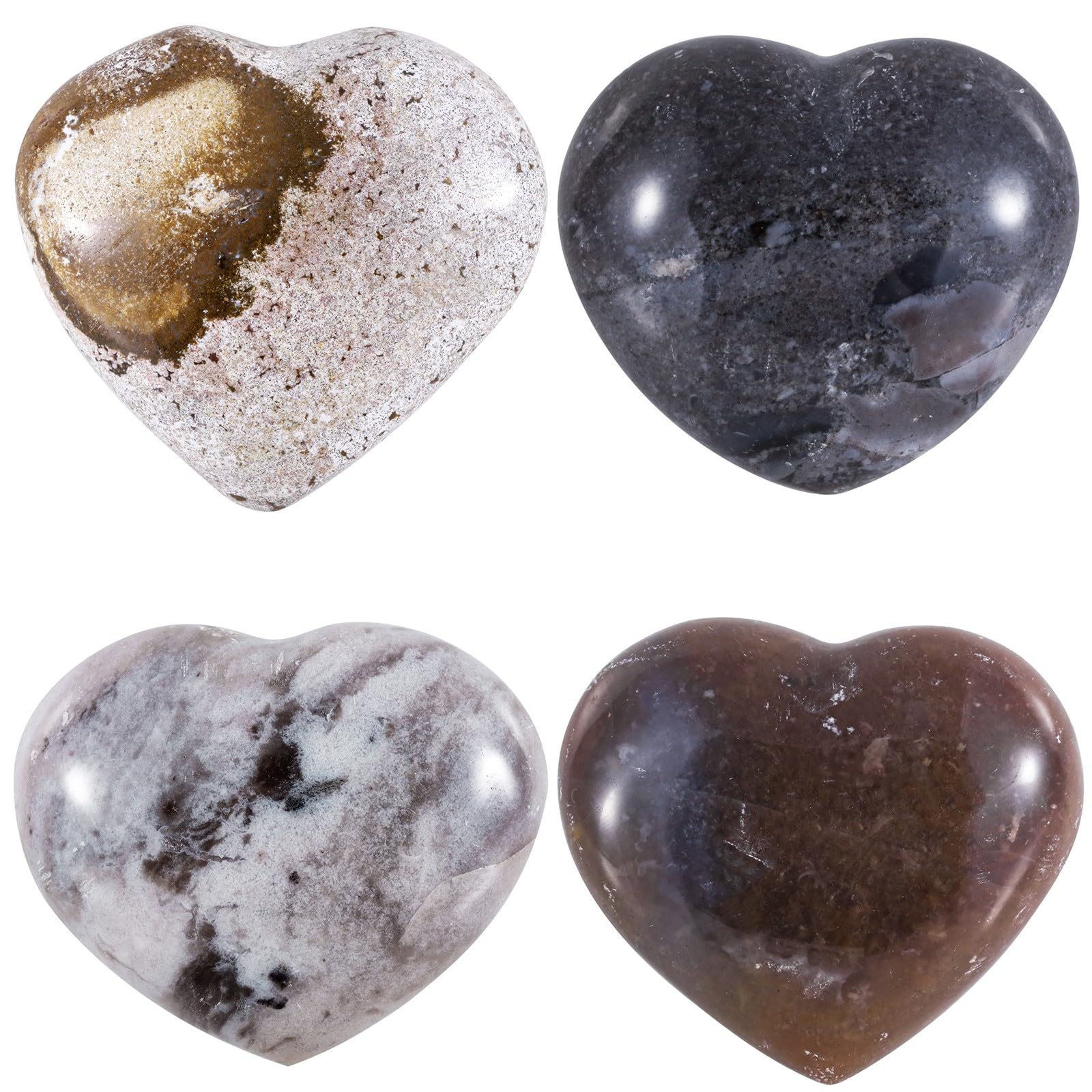 dssmboom Natural Ocean Agate Crystal Heart Worry Stone for Valentine's Day - Image 3
